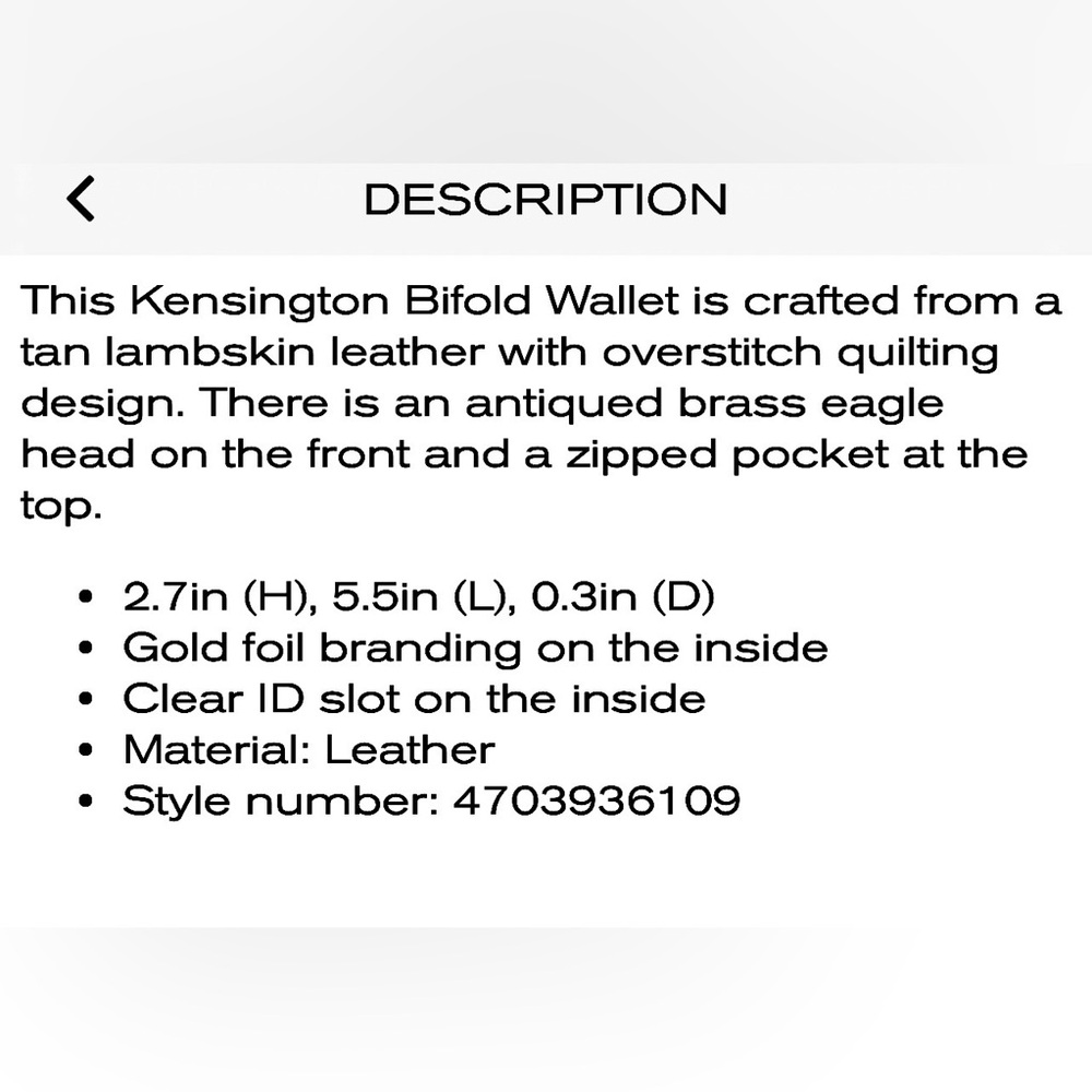 Kurt Geiger Lambskin Leather Bifold Wallet “Kensington”Tan W/RFID NWT & Gift Box - Picture 6 of 16
